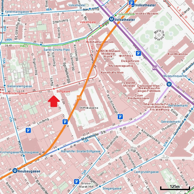 Anfahrt — Stiftgasse 21, 1070 Wien